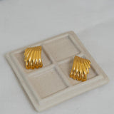 Large Gold Textured Earrings