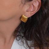 Large Gold Textured Earrings