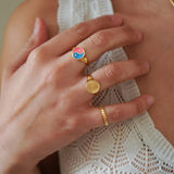 Gold Sun Rays Signet Ring