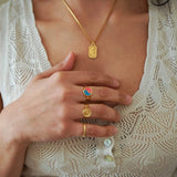 Gold Sun Rays Signet Ring