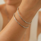 Silver Bamboo Cuff in Stainless Steel