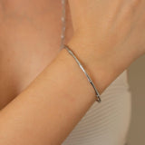 Silver Bamboo Cuff in Stainless Steel
