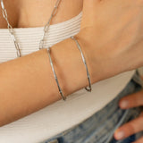 Silver Bamboo Cuff in Stainless Steel