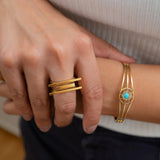 Gold Geometric Lines Ring