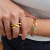 Gold Geometric Lines Ring