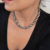Silver Twisted Oval Chunky Chain Choker