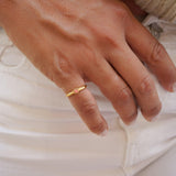 Tiny Gold Circle Band Pinky Ring