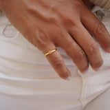 Tiny Gold Circle Band Pinky Ring