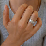 Silver Animal Print Pattern Ring