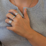 Silver Animal Print Pattern Ring