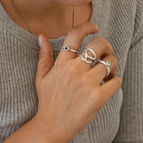 Silver Round Mini Ethnic Colourful Enamel Ring