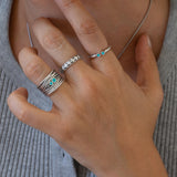 Silver Large Lines Ring
