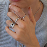 Silver Ring with Double Enamel Dots