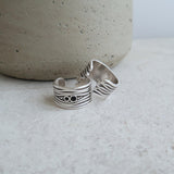 Silver Large Lines Ring