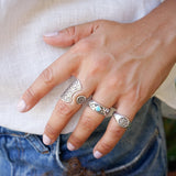Silver Mandala Flower Ring