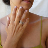 Silver Abstract Wireframe Ring