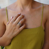 Silver Abstract Wireframe Ring