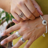 Silver Abstract Wireframe Ring