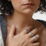 Silver Floral Pattern Engraved Band Ring