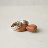 Silver Floral Pattern Engraved Band Ring