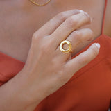 Gold Hollow Round Ring