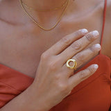 Gold Hollow Round Ring