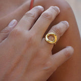 Gold Hollow Round Ring