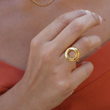 Gold Hollow Round Ring
