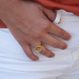 Gold Hollow Round Ring