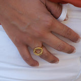 Gold Hollow Round Ring