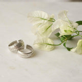 Silver Floral Pattern Engraved Band Ring