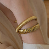 Gold Elastic Snake Chain Bracelet