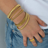 Gold Elastic Snake Chain Bracelet