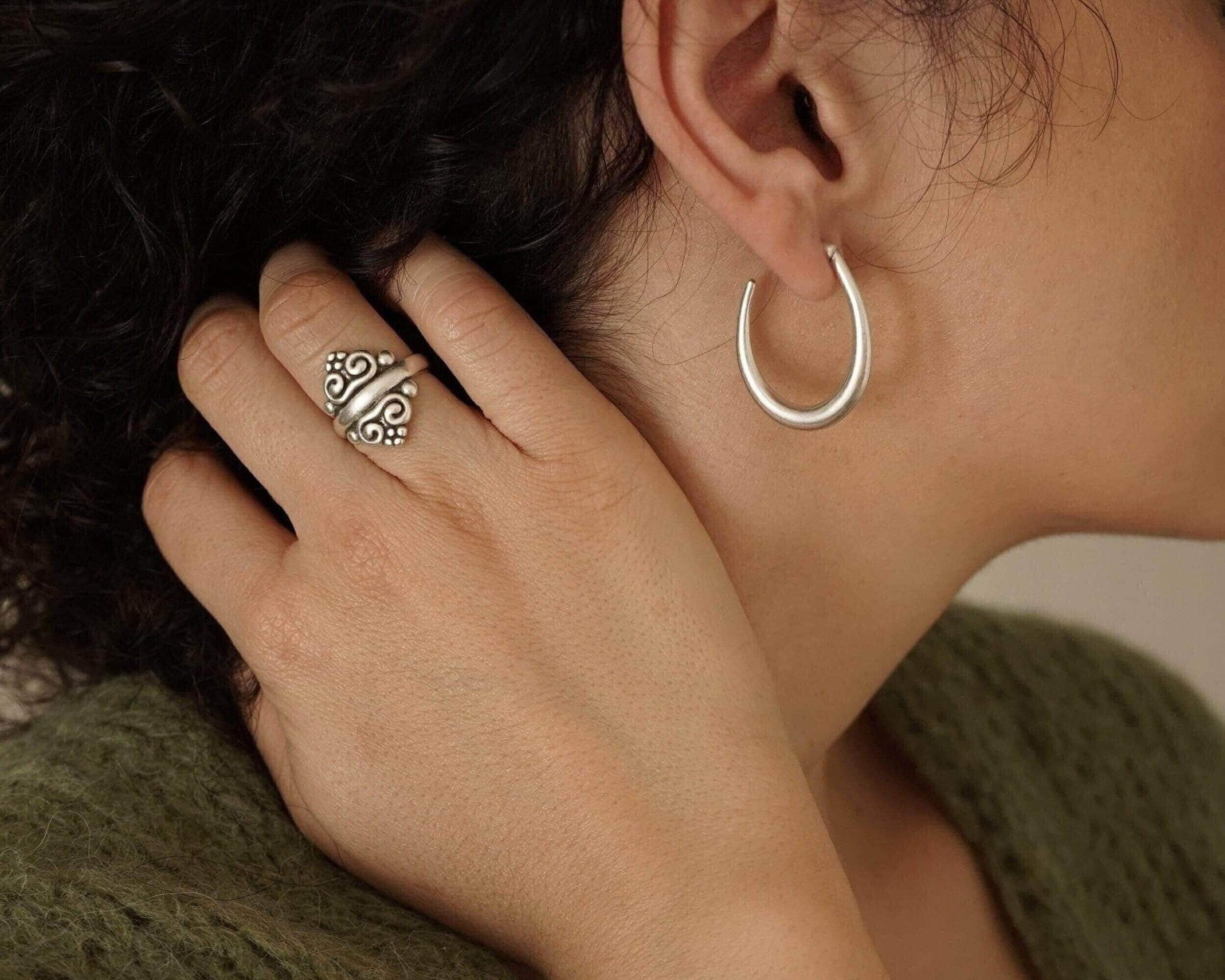 Silver Bold Hoop Earrings