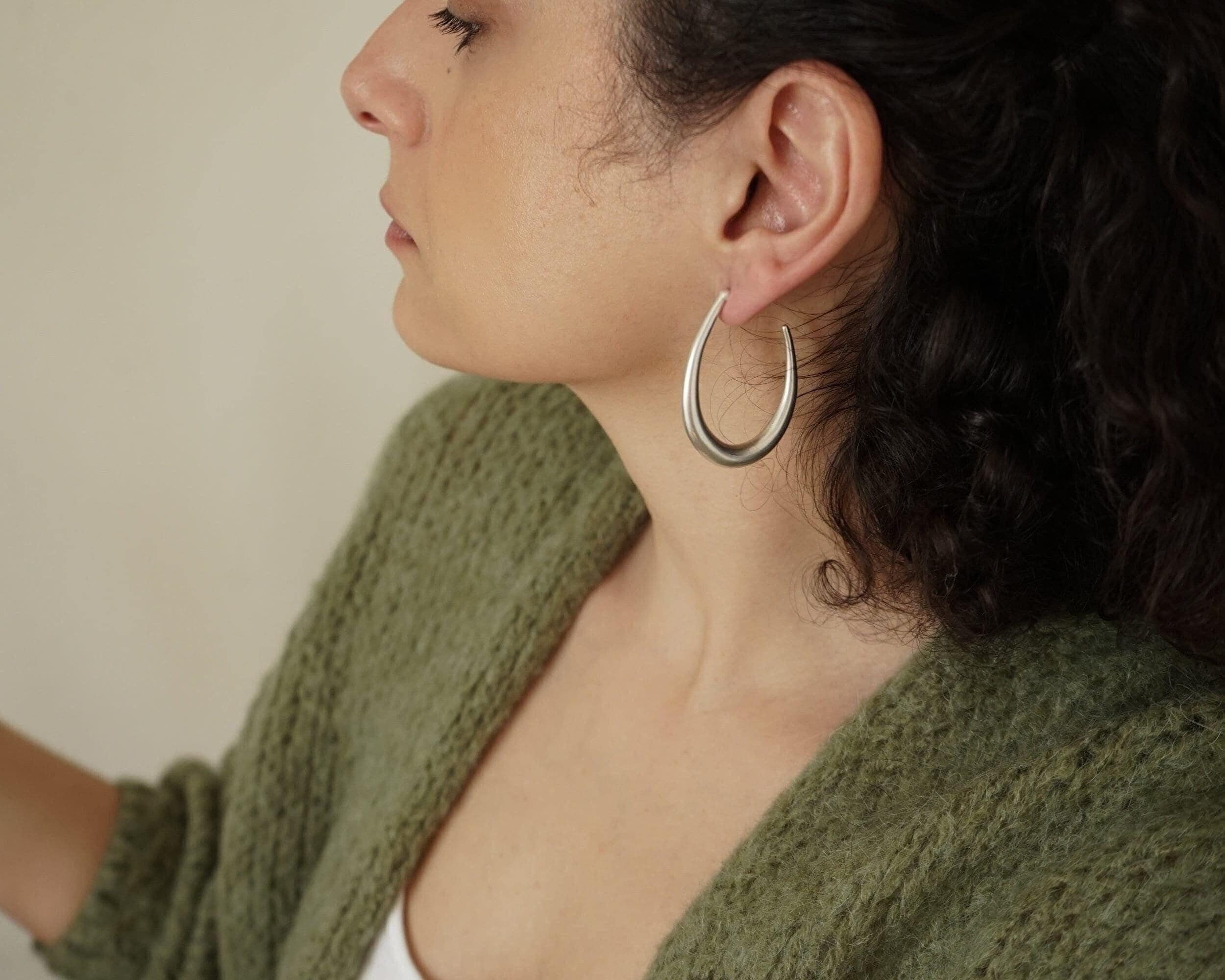 Silver Bold Hoop Earrings
