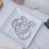 Silver Thick Hammered/Simple Shiny Cuff Bracelet