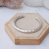 Silver Thick Hammered/Simple Shiny Cuff Bracelet