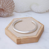 Silver Thick Hammered/Simple Shiny Cuff Bracelet