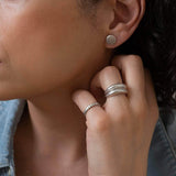 Silver Matte Disc Stud Earrings