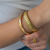 Gold Shiny Thick Round Bangle Bracelet