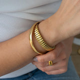 Gold Shiny Thick Round Bangle Bracelet