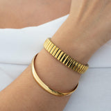 Gold Shiny Thick Round Bangle Bracelet