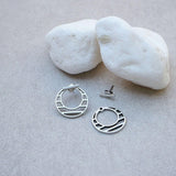 Silver Hollow Round Circle Ear Jackets