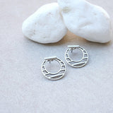 Silver Hollow Round Circle Ear Jackets