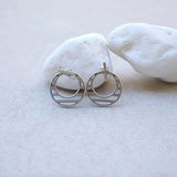 Silver Hollow Round Circle Ear Jackets