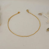 Gold Stainless Steel Round Snake Chain Anklet