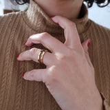 Gold Stainless Steel Polygon Ring