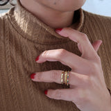 Gold Stainless Steel Polygon Ring