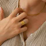 Gold Bubbles Textured Ring