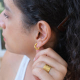 Gold Bubbles Textured Ring